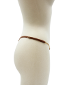 String en dentelle taupe ouvert avec chaînes dorées