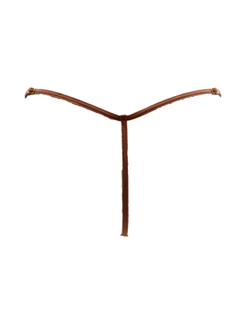 String en dentelle taupe ouvert avec chaînes dorées