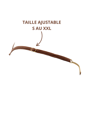 String en dentelle taupe ouvert avec chaînes dorées