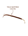 String en dentelle taupe ouvert avec chaînes dorées