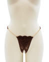 String en dentelle marron ouvert avec chaînes dorées