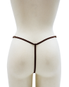 String en dentelle marron ouvert avec chaînes dorées
