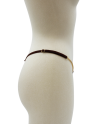 String en dentelle marron ouvert avec chaînes dorées