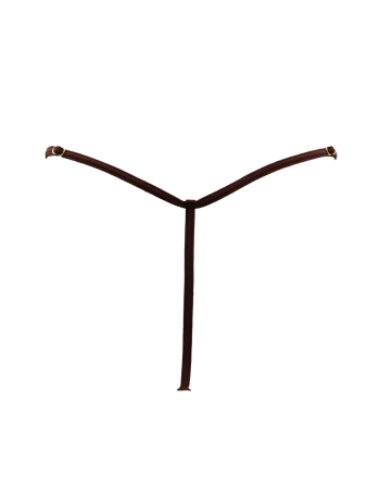 String en dentelle marron ouvert avec chaînes dorées