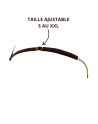 String en dentelle marron ouvert avec chaînes dorées