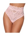 String dentelle taille haute rose 