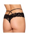 Culotte en dentelle noire avec lanières et chaines dorées 
