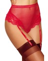 String rouge taille haute avec porte jarretelles intégrés détachables 