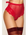 String rouge taille haute avec porte jarretelles intégrés détachables 