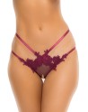 Panty rouge bordeaux ouvert à l'entrejambe 