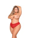 Tanga rouge  grande taille, ouvert à l'entrejambe 