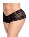 Shorty grande taille noire en dentelle 