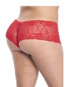 Shorty en dentelle rouge grande taille 