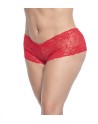 Shorty en dentelle rouge grande taille 