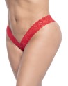 String brésilien rouge en dentelle grande taille 