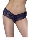 String en dentelle florale noire 