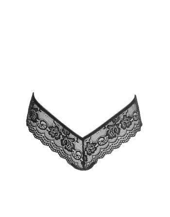 String en dentelle florale noire 