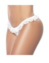 Culotte ouverte blanche avec froufrou en dentelle 