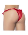Culotte ouverte rouge avec froufrou en dentelle  