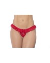 Culotte ouverte rouge avec froufrou en dentelle  