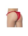 Culotte ouverte rouge avec froufrou en dentelle  