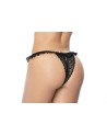 Culotte ouverte noire avec froufrou en dentelle 