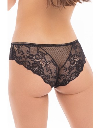 Culotte en dentelle et fine résille noire 