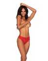Tanga rouge ouvert à l'entrejambe 