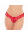 String rouge ouvert avec laçage sur le devant 