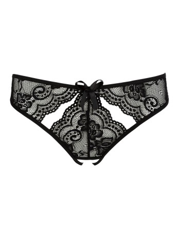 Culotte noire ouverte à l'entrejambe