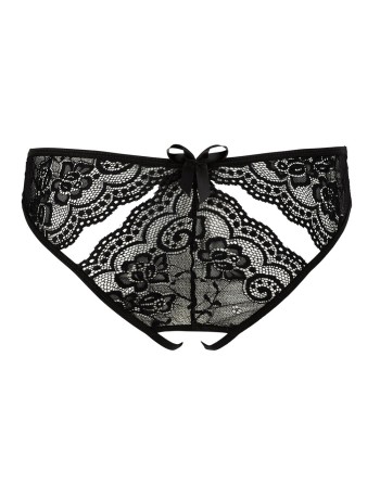 Culotte noire ouverte à l'entrejambe