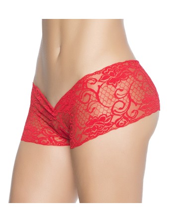 Shorty ouvert à l'entrejambe rouge 