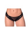 String dentelle et fine résille noire 