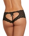Shorty noir de dentelle ouvert et ajouré sur les fesses forme coeur 
