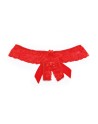 Tanga string rouge en dentelle avec noeud arrière 