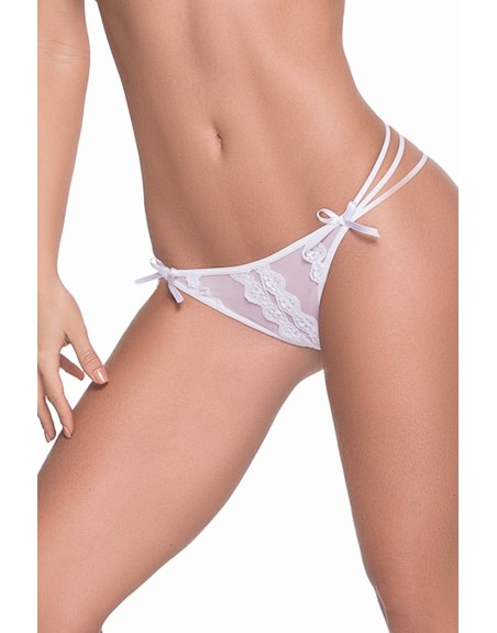 String blanc élégant triple lanières 