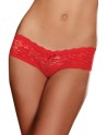 Shorty sexy taille basse rouge en dentelle 