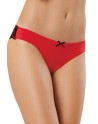 Tanga uni rouge et dentelle noire 