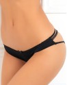 Culotte noire douce ornements quadrillés sur les fesses 
