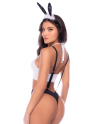 Déguisement lapine sexy 3 pièces avec oreilles, top court et culotte à bretelles - Mapalé