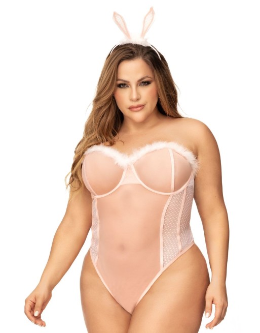 Déguisement lapin sexy grande taille avec serre tête 