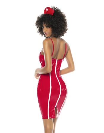 Costume infirmière 2 pièces, robe avec bretelles réglables et serre tête