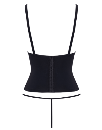 Corset taille noir Cottelli PARTY – Corset à armatures avec sangles décoratives et mini string