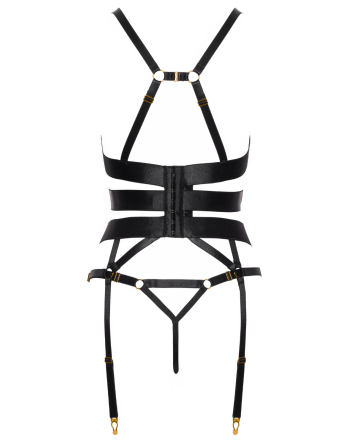 Corset porte-jarretelles et string assorti - Cottelli