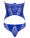 Ensemble corset bustier bleu royal avec string - Cottelli