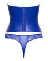 Ensemble corset bustier bleu royal avec string - Cottelli