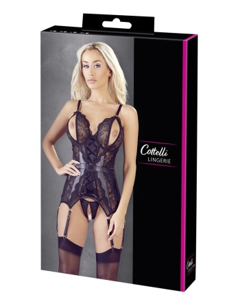 Bustier noir avec jarretelles amovibles 