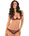 Ensemble bordeaux demi-bonnets et culotte ouverte - REN53007-BUR