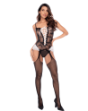 Bodystocking noir en résille style soubrette - Mapalé
