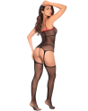 Bodystocking en résille noire style infirmière avec menottes - Mapalé